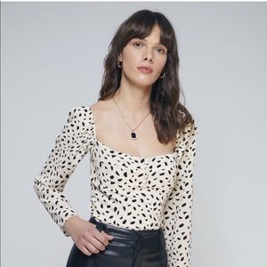 NWT Ivory Square Neck Top